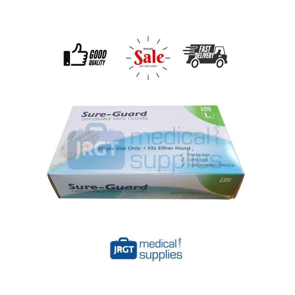 Sure-Guard Vinyl Powder Free Disposable / Examination / Surgical Gloves (1 box - 100pcs)