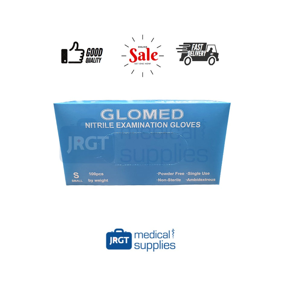 Glomed Synthetic Nitrile Examination / Disposable Gloves (1 box - 100pcs by Weight)