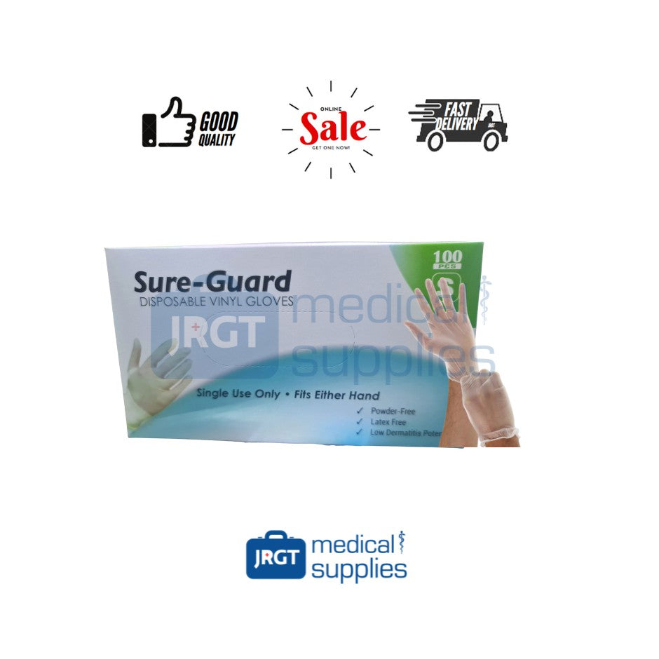 Sure-Guard Vinyl Powder Free Disposable / Examination / Surgical Gloves (1 box - 100pcs)