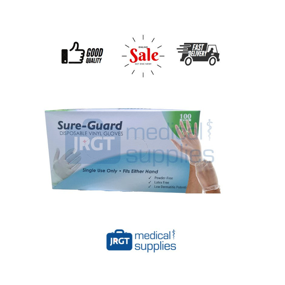 Sure-Guard Vinyl Powder Free Disposable / Examination / Surgical Gloves (1 box - 100pcs)