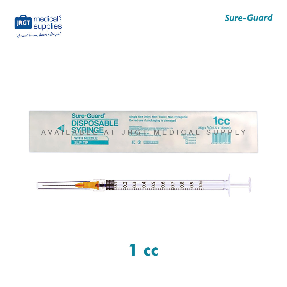 Sure-Guard Disposable Syringe with Needle (Per Piece) | Safe and Convenient Medical Tool