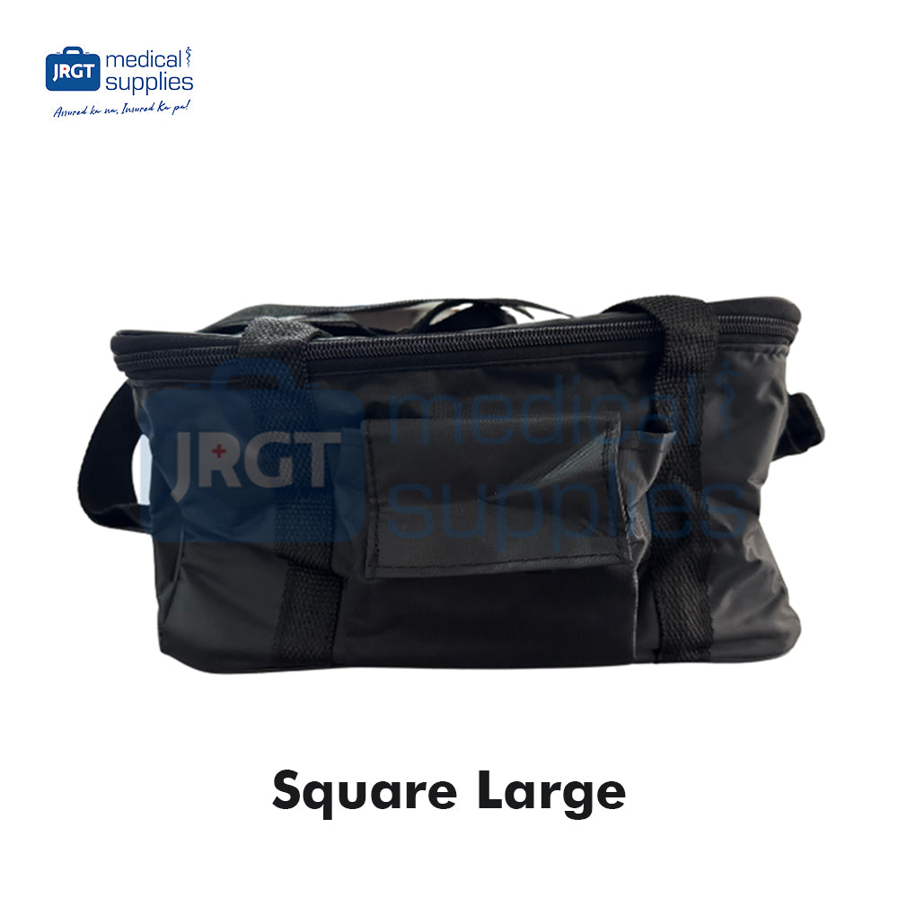 Doctor's Bag / OB Bag / Medical Sling Bag (Black Leather) | Portable Medical Supplies Bag