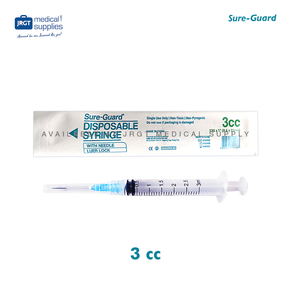 Sure-Guard Disposable Syringe with Needle (Per Piece) | Safe and Convenient Medical Tool