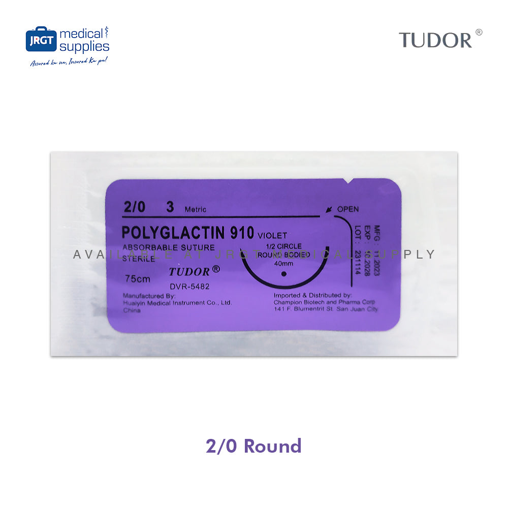 Tudor Suture Polyglactin 910 - Absorbable Surgical Sutures for Wound Closure (12 pcs)