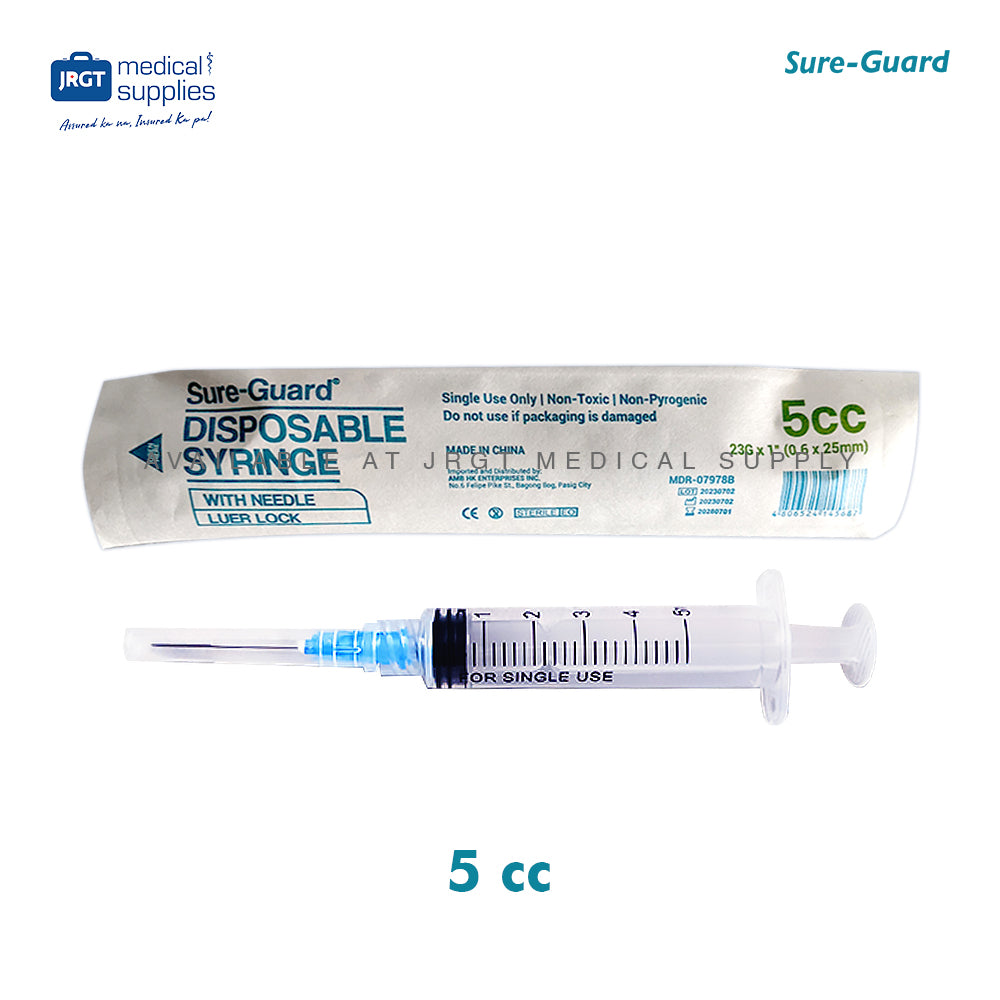 Sure-Guard Disposable Syringe with Needle (Per Piece) | Safe and Convenient Medical Tool