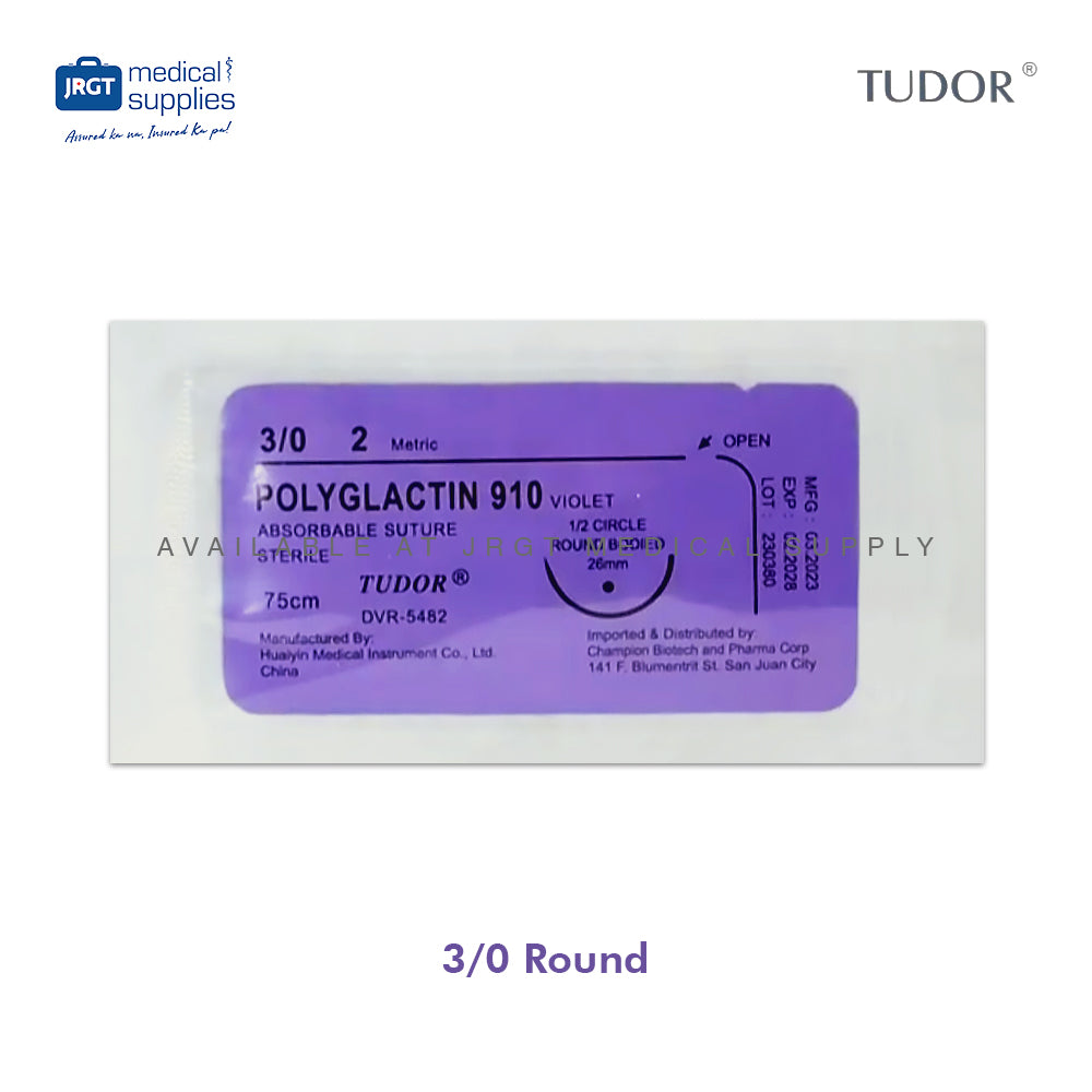 Tudor Suture Polyglactin 910 - Absorbable Surgical Sutures for Wound Closure (12 pcs)