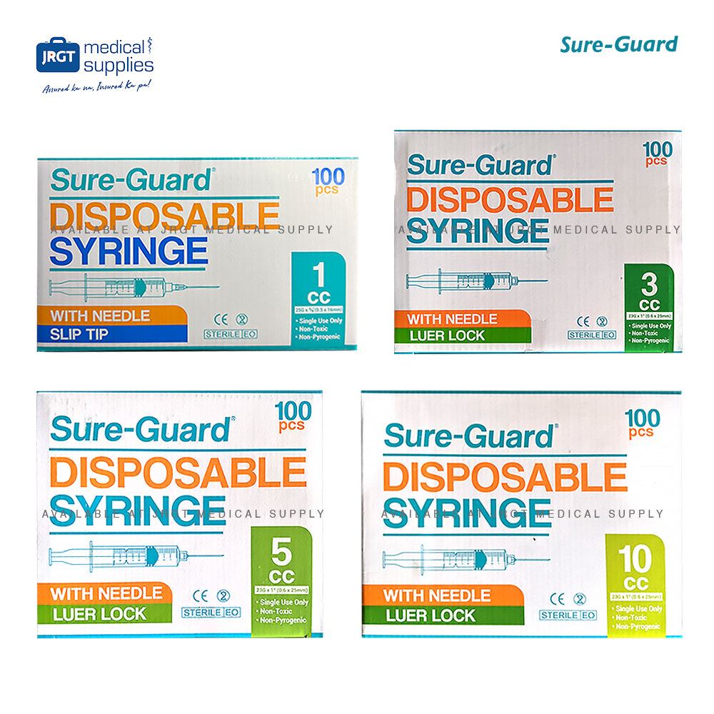 Sure-Guard Disposable Syringe with Needle (Per Piece) | Safe and Convenient Medical Tool