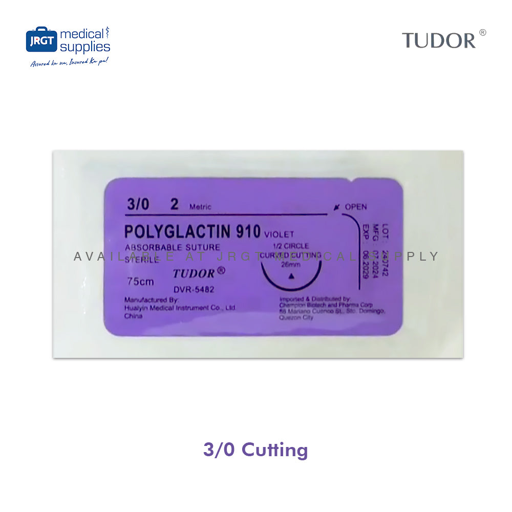 Tudor Suture Polyglactin 910 - Absorbable Surgical Sutures for Wound Closure (12 pcs)