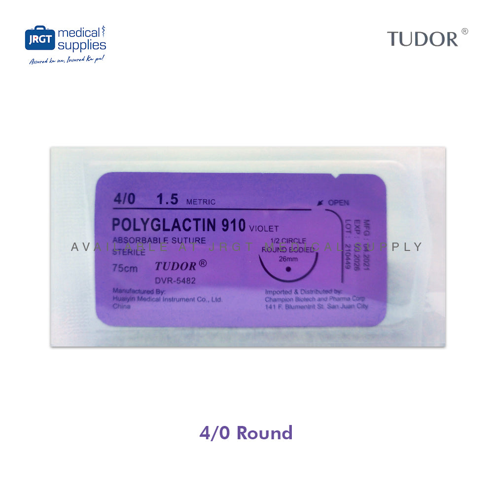 Tudor Suture Polyglactin 910 - Absorbable Surgical Sutures for Wound Closure (12 pcs)