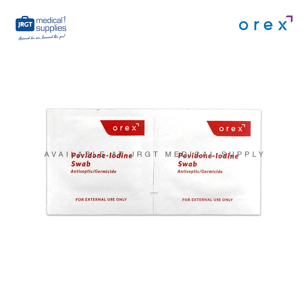 Orex Povidone Iodine Swab - Antiseptic Wound Care for Infection Prevention (Box of 100 Swabs)