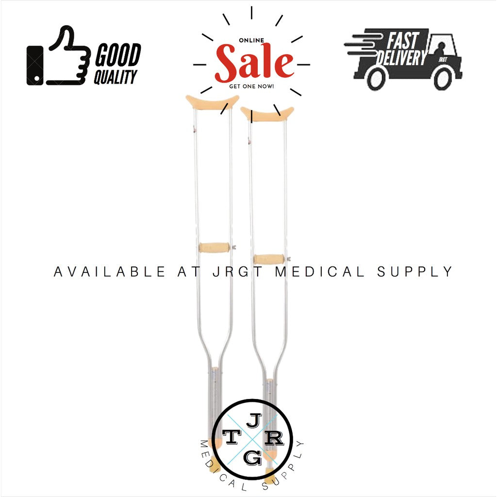 Adjustable Aluminum Crutches (By Pair - 2pcs)