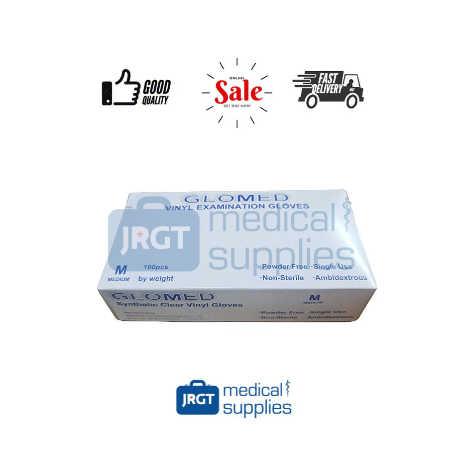 GLOMED Vinyl Powder-free Disposable Examination/Surgical Gloves (100 pieces per box)