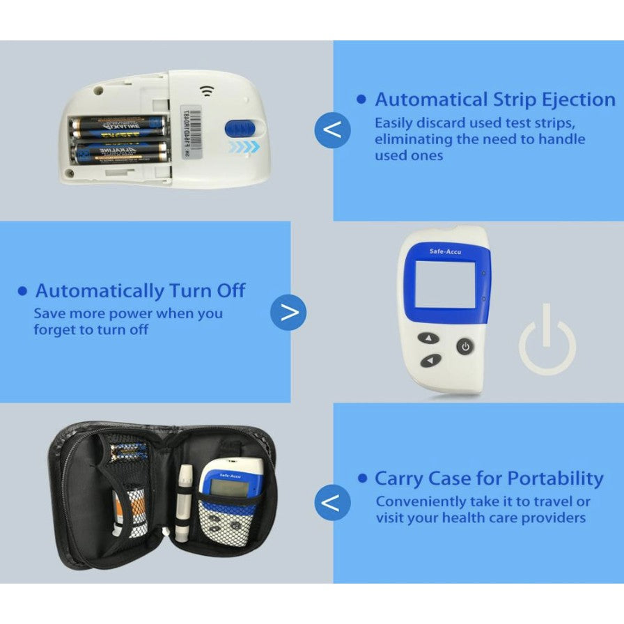 Sinocare Safe-Accu 2 Blood Glucose Test 25 pcs. Fast & Accurate Result Glucometer Strips
