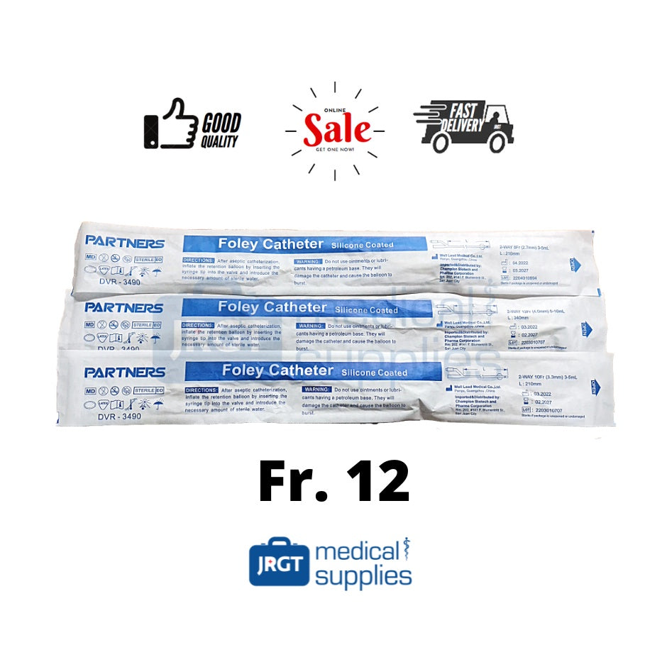 Partners Foley Catheter | Sizes: 8, 10, 12, 16 | JRGT Medical Supply
