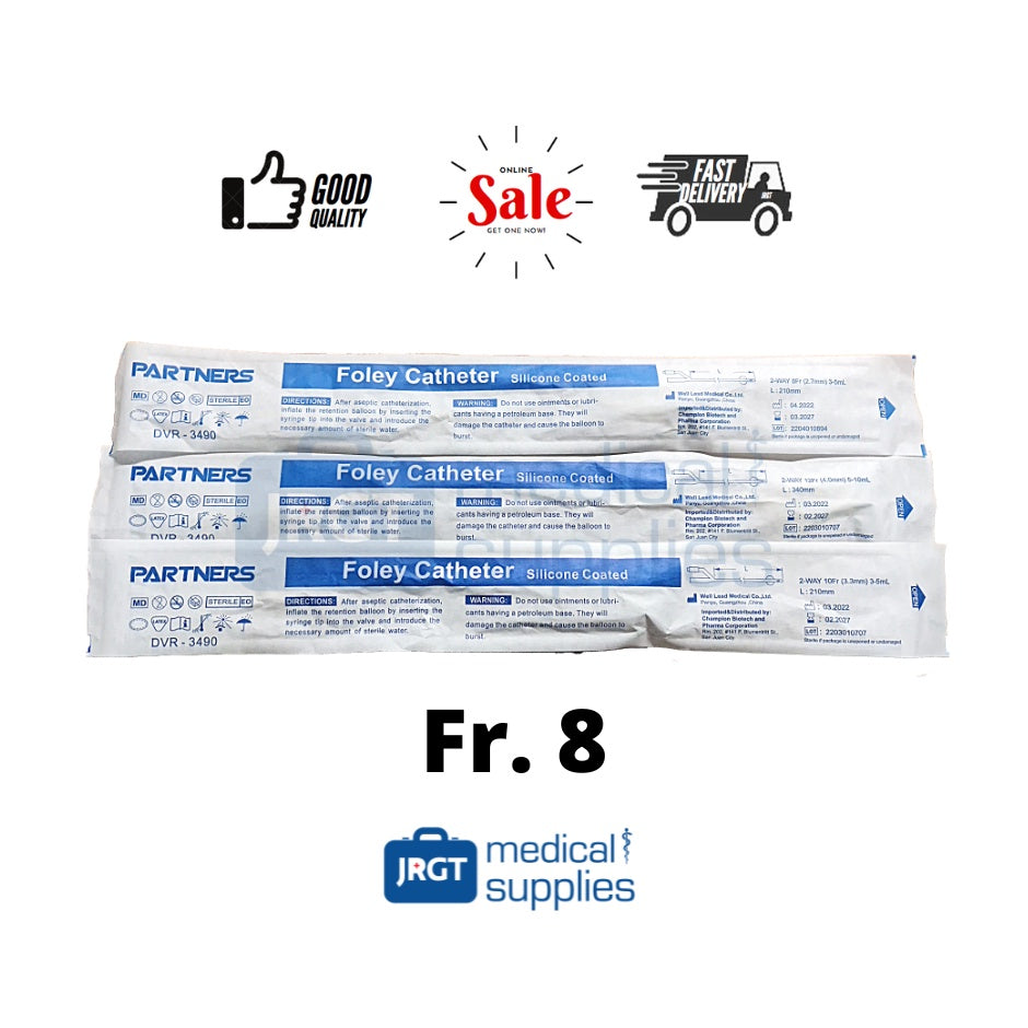Partners Foley Catheter | Sizes: 8, 10, 12, 16 | JRGT Medical Supply
