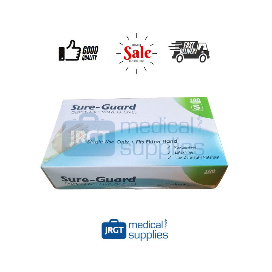 Sure-Guard Vinyl Powder Free Disposable / Examination / Surgical Gloves (1 box - 100pcs)