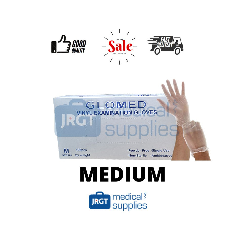 GLOMED Vinyl Powder-free Disposable Examination/Surgical Gloves (100 pieces per box)