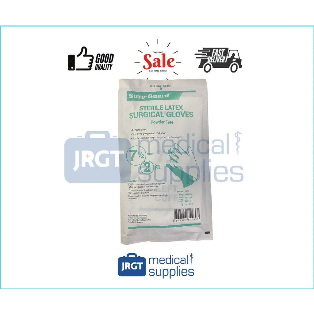 Sure Guard Sterile Latex Surgical Gloves Per Piece