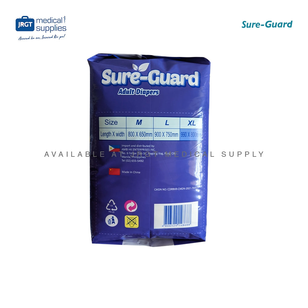 Sure-Guard Adult Tape Type Diapers 10-pcs Pack | Multi Sizes Available