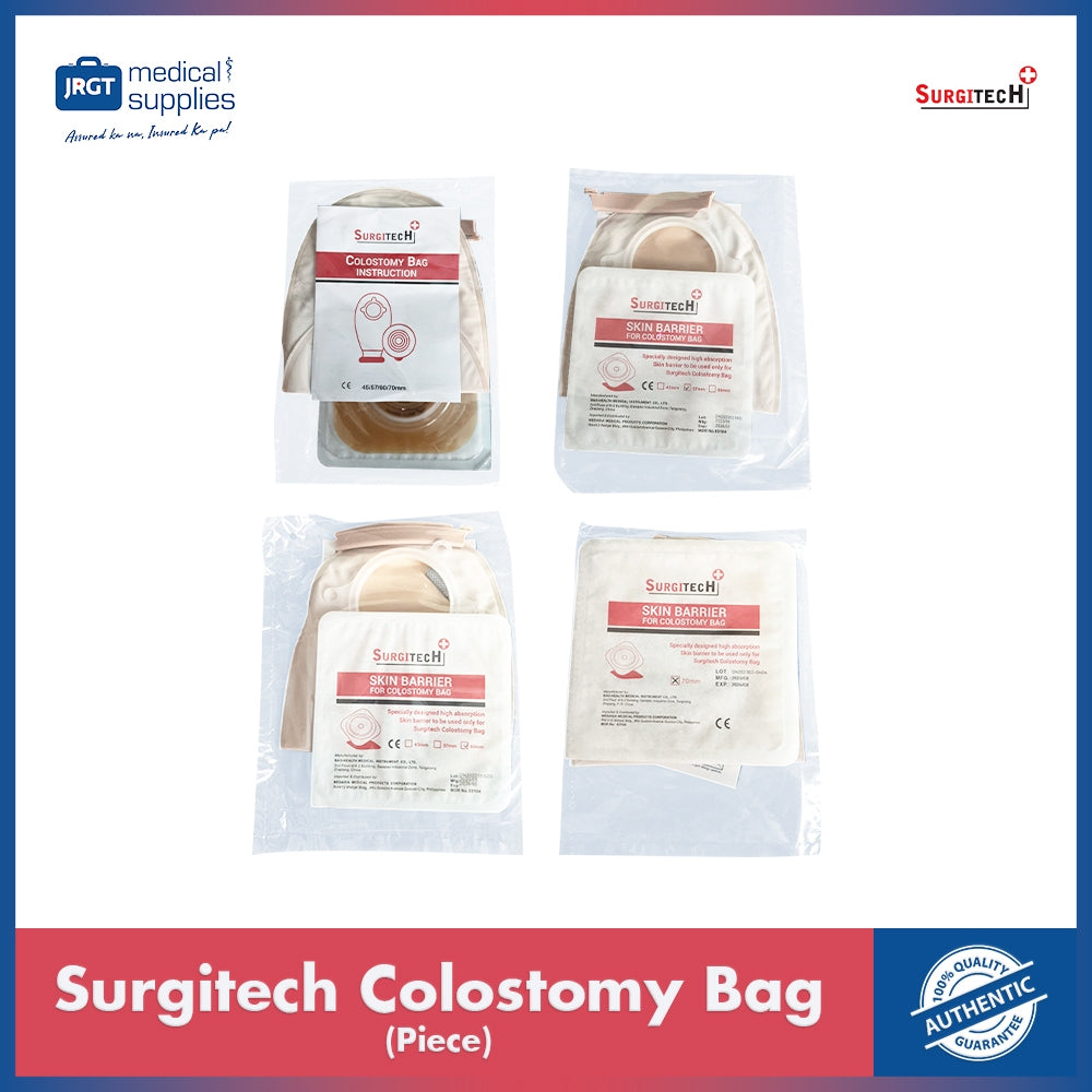 Surgitech Disposable Colostomy Bag - Stomach Bag for Secure and Comfortable Ostomy Care