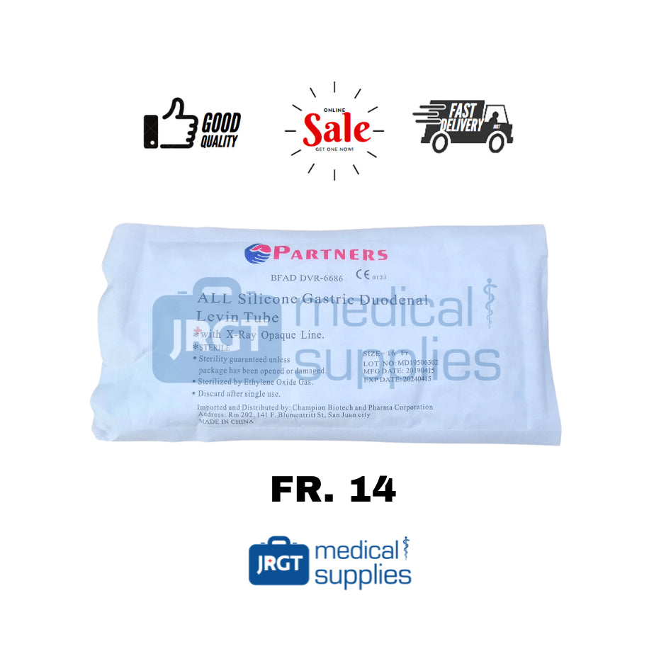 Partners Nasogastric Tube (NGT) w/ X-Ray Opaque Line Fr.16 | Silicone Tube