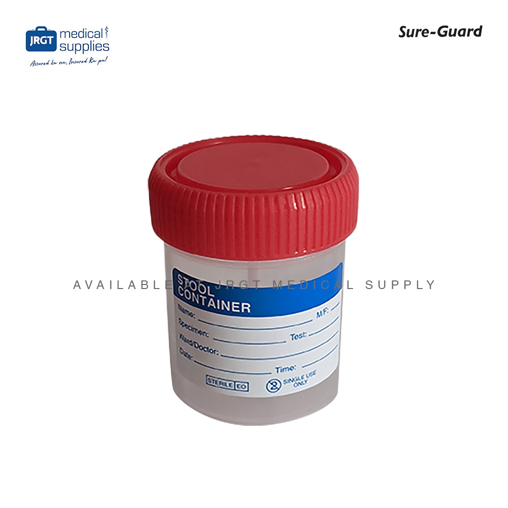 Sure-Guard Sterile Urine/Stool Container (60mL) | Transparent, Screw-on Lid
