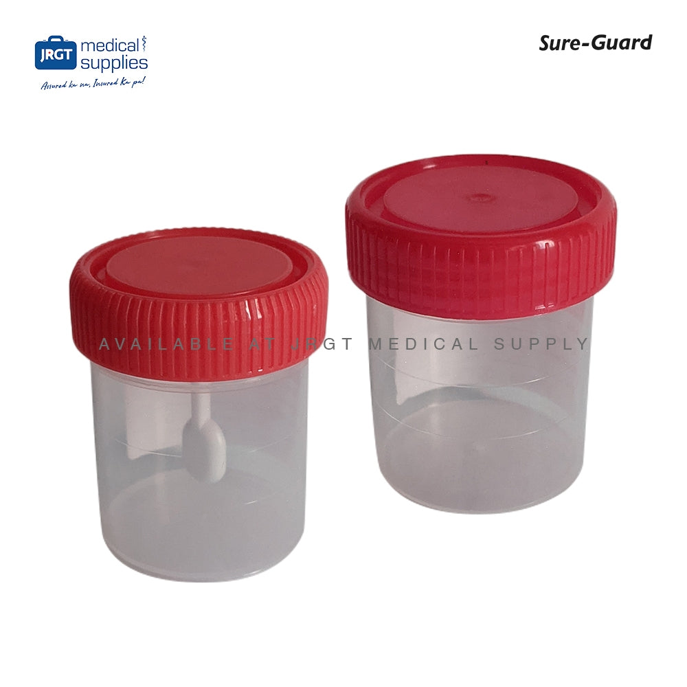 Sure-Guard Sterile Urine/Stool Container (60mL) | Transparent, Screw-on Lid