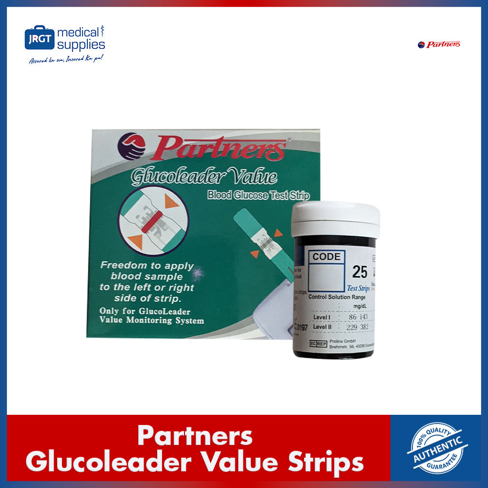Partners Glucoleader Value Test Strips - 25pcs for Accurate Blood Glucose Monitoring