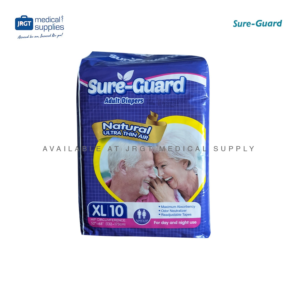 Sure-Guard Adult Tape Type Diapers 10-pcs Pack | Multi Sizes Available