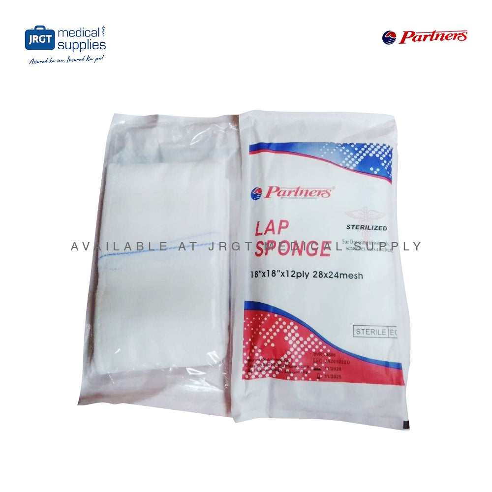 Sterile Lap Sponge with X-ray Line 28x24 Mesh (18x18x12 , 12x12x12) (Sold per pack)