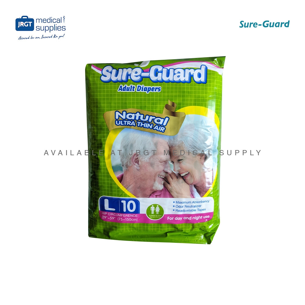 Sure-Guard Adult Tape Type Diapers 10-pcs Pack | Multi Sizes Available