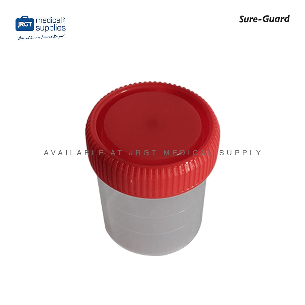 Sure-Guard Sterile Urine/Stool Container (60mL) | Transparent, Screw-on Lid
