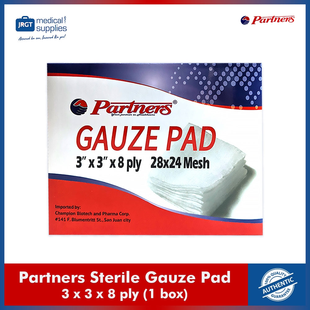 Sterile Gauze Pad 3x3, 2x2 (1 box - 100pcs)(Partners)
