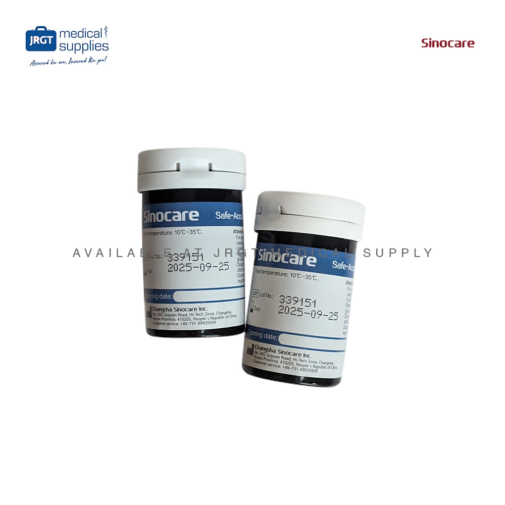 Sinocare Safe Accu 2 Glucose Test Strips - 50pcs for Accurate Blood Glucose Monitoring