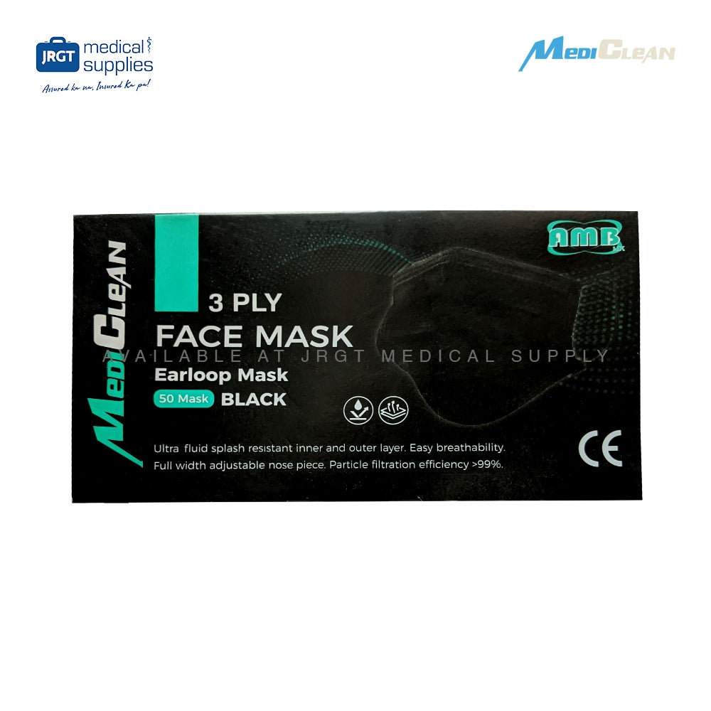 MediClean 3-Ply Disposable Face Mask Sold Per Box(50 pcs.) In Assorted Colors