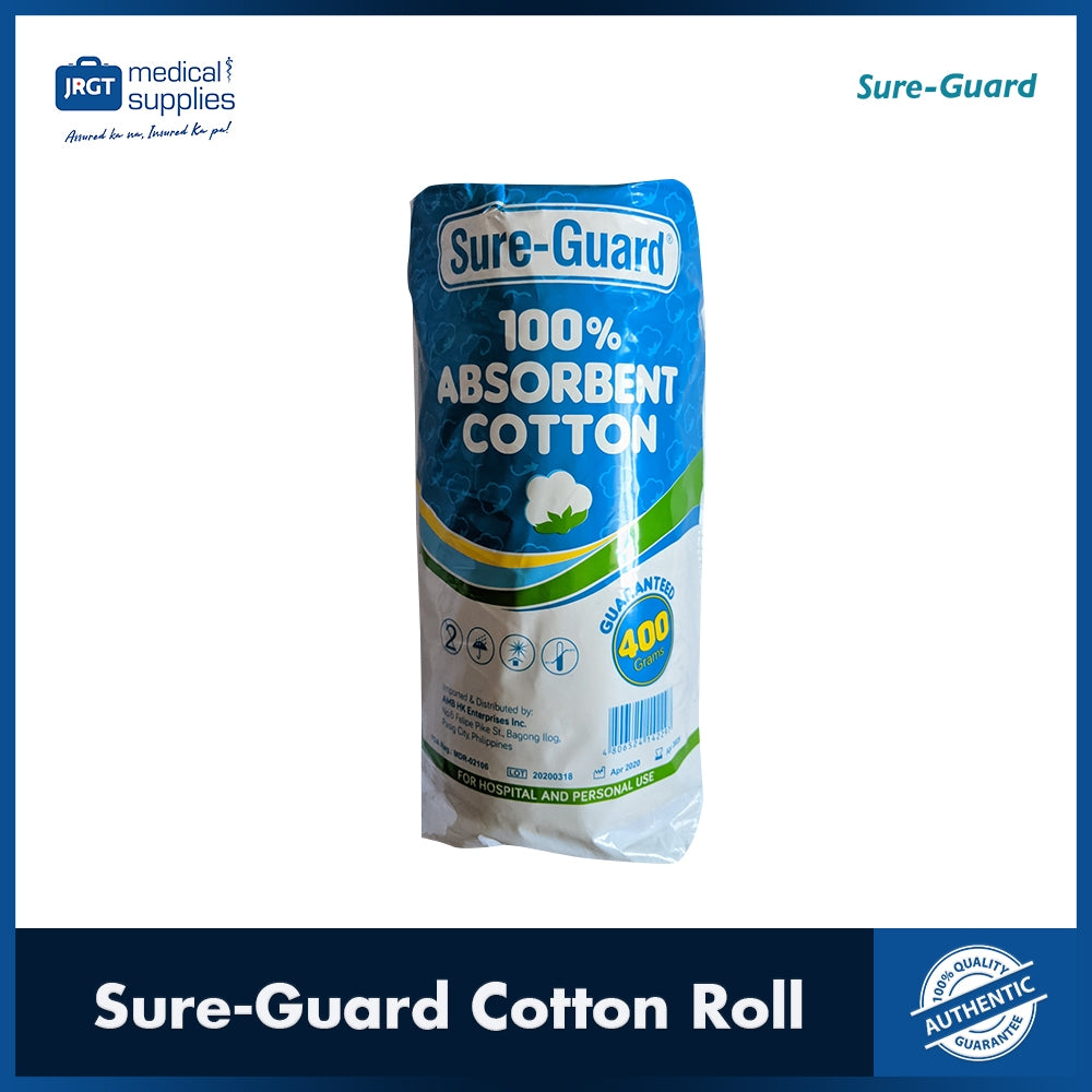 Sure Guard Cotton Roll 400 grams | Absorbent Cotton for Wounds and Cleaning