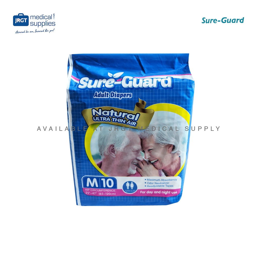 Sure-Guard Adult Tape Type Diapers 10-pcs Pack | Multi Sizes Available