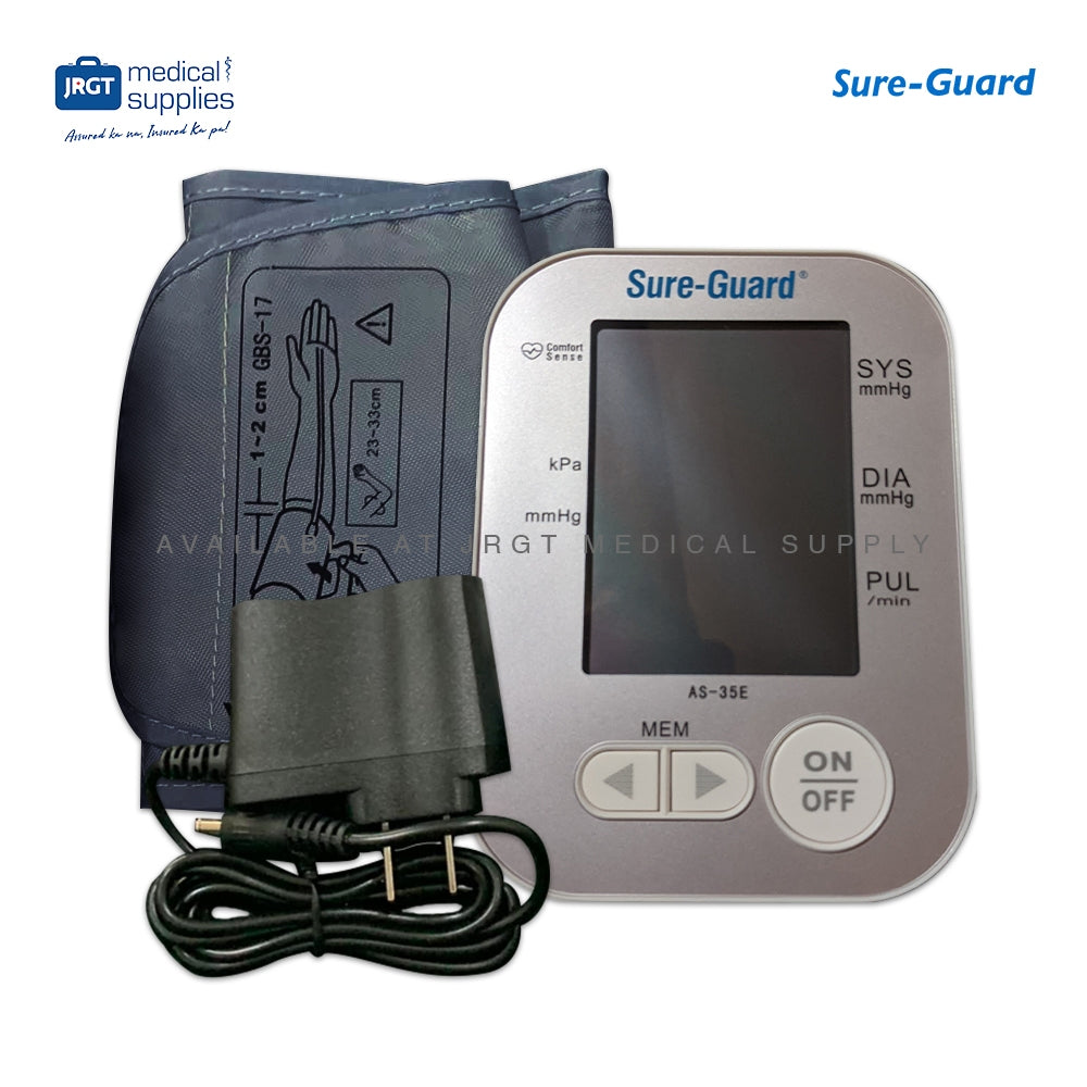 Sure Guard Dual Powered Digital Blood Pressure Monitor (With Adapter and Batteries)