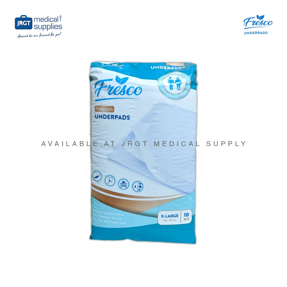 Fresco Underpads 60x90cm, 1 Pack (10 pcs) | Disposable & Waterproof for Adult