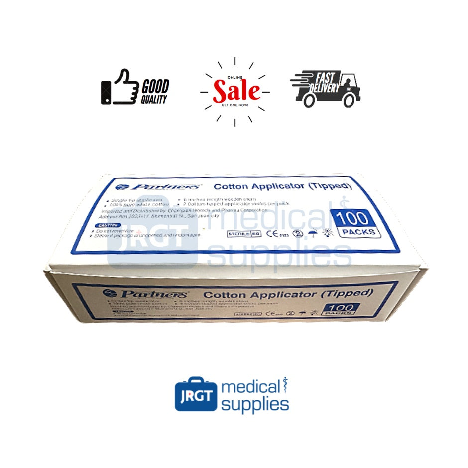 Partners Sterile Cotton-Tip Applicator (200pcs - 100 packs / 2pcs per Pack)