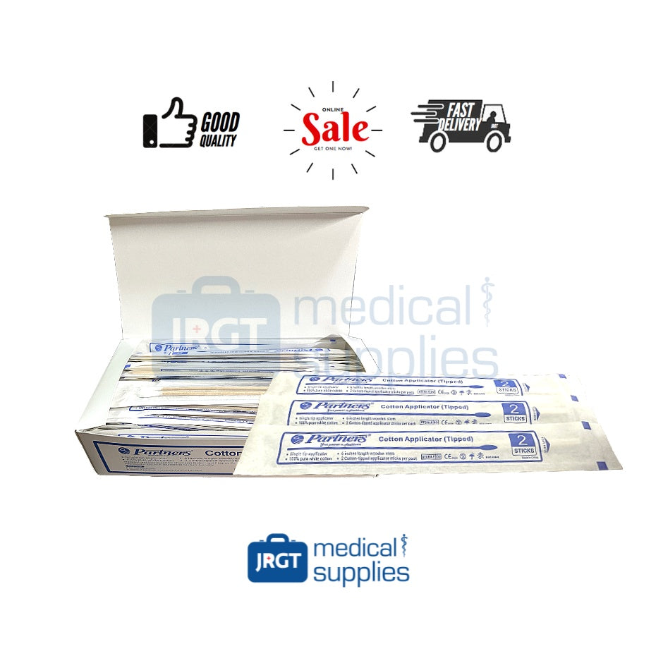 Partners Sterile Cotton-Tip Applicator (200pcs - 100 packs / 2pcs per Pack)