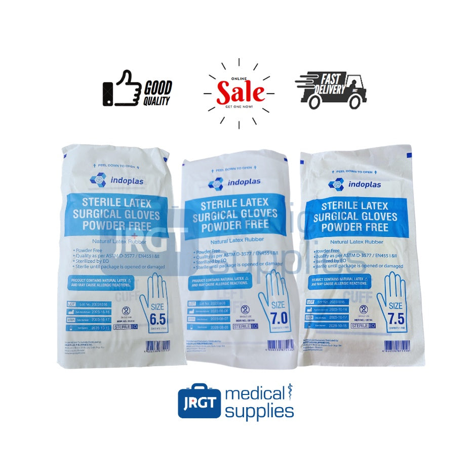 Original Indoplas Sterile Latex Gloves (1 Pair - 2pcs) | JRGT Medical Supply