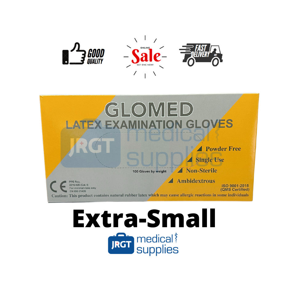 Glomed Disposable Slim Latex Gloves (1 Box - 100pcs by Weight)