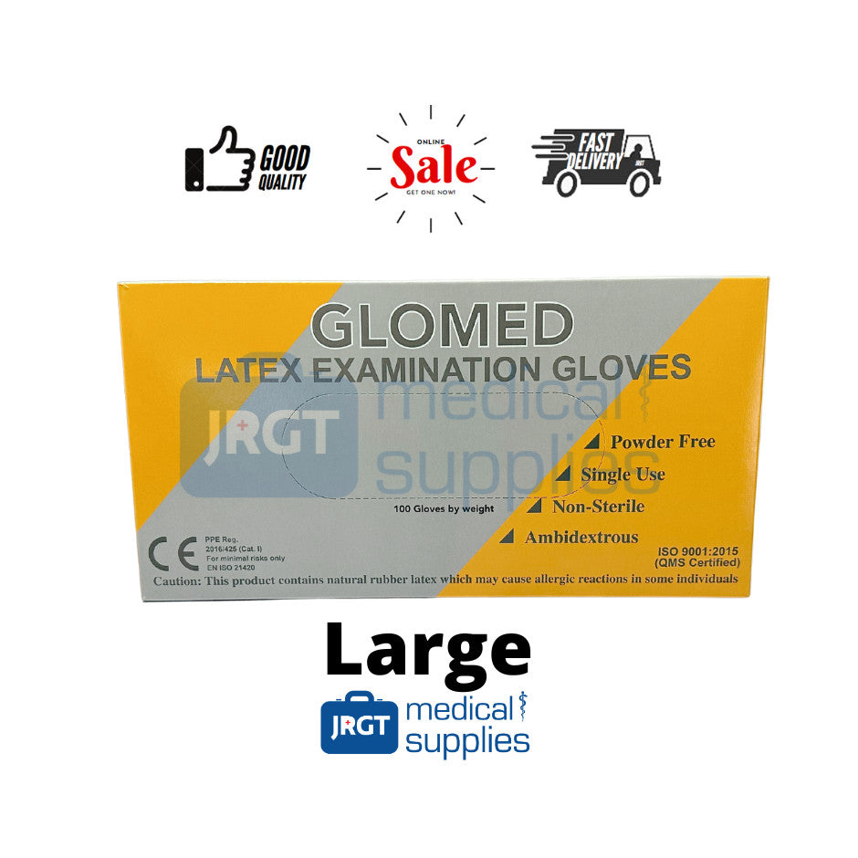 Glomed Disposable Slim Latex Gloves (1 Box - 100pcs by Weight)