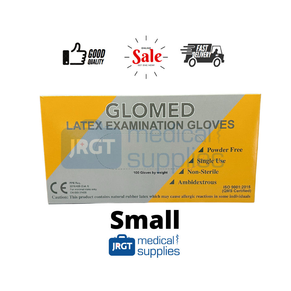 Glomed Disposable Slim Latex Gloves (1 Box - 100pcs by Weight)