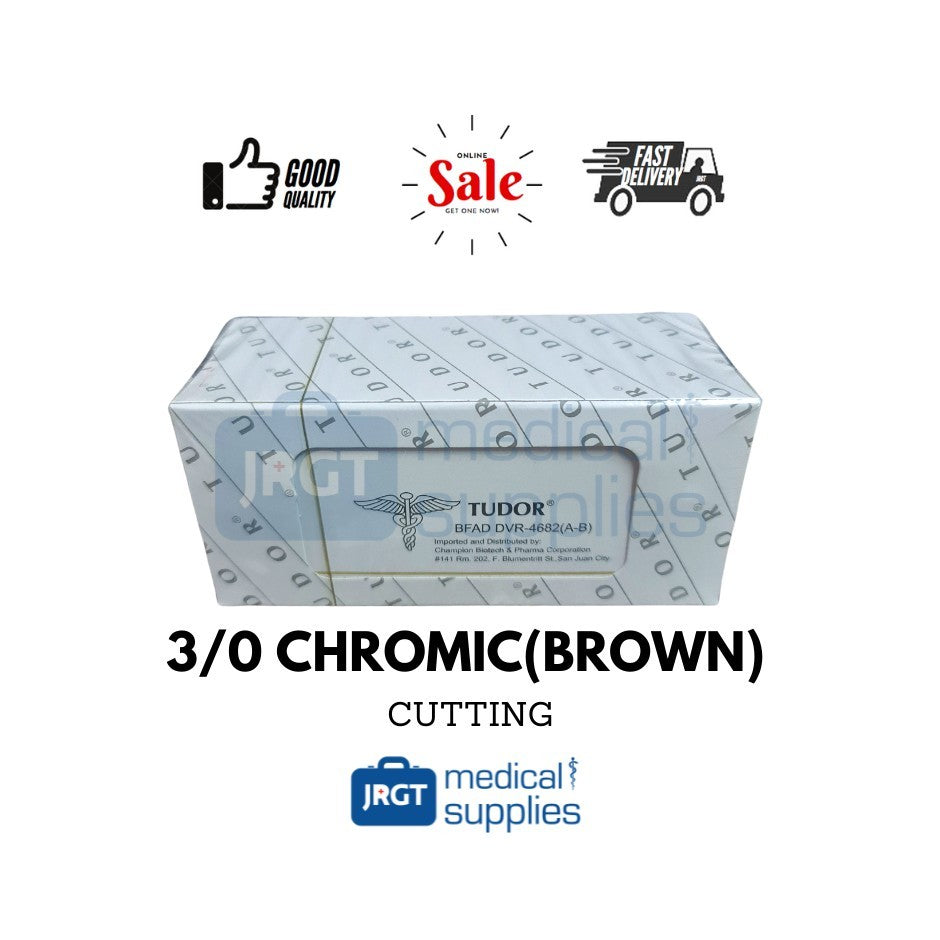 Tudor Sutures Chromic Brown Cutting Round 1 BOX - 12 Pieces
