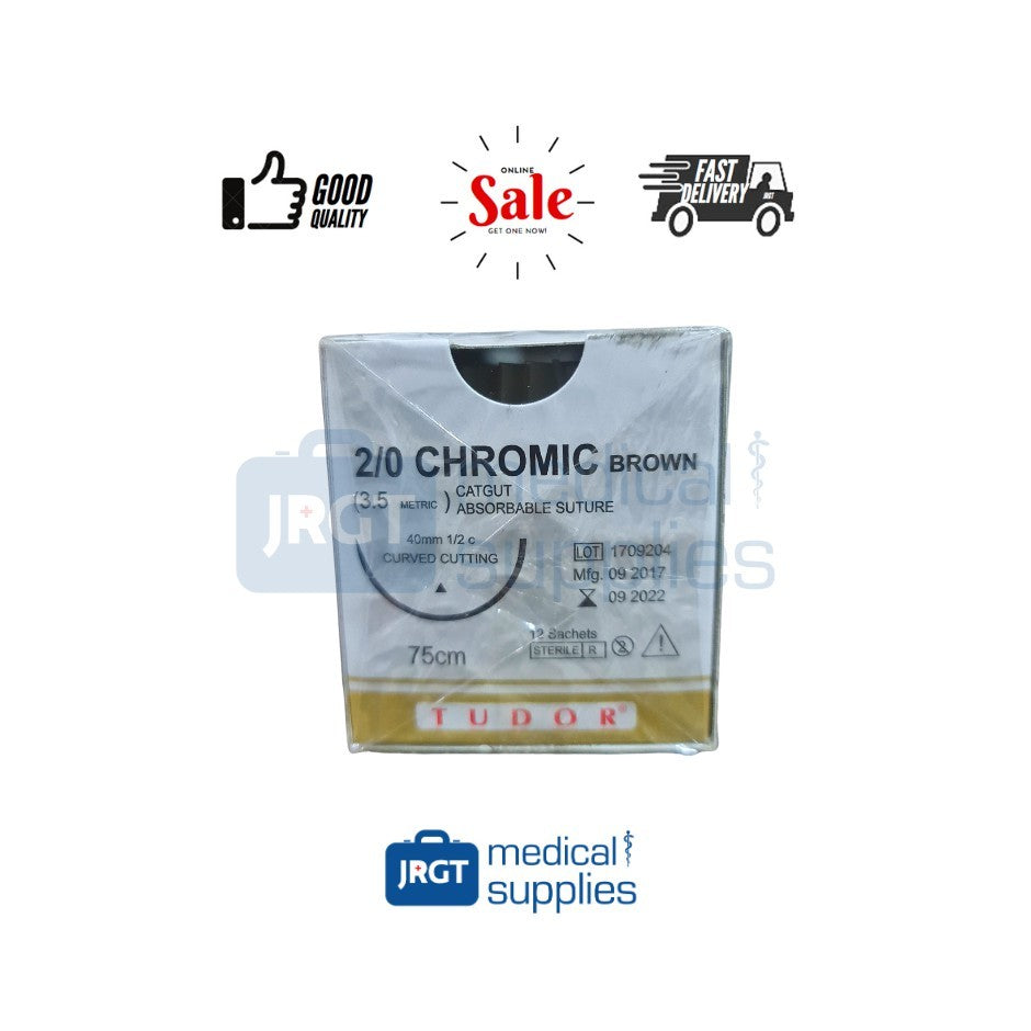 Tudor Sutures Chromic Brown Cutting Round 1 BOX - 12 Pieces
