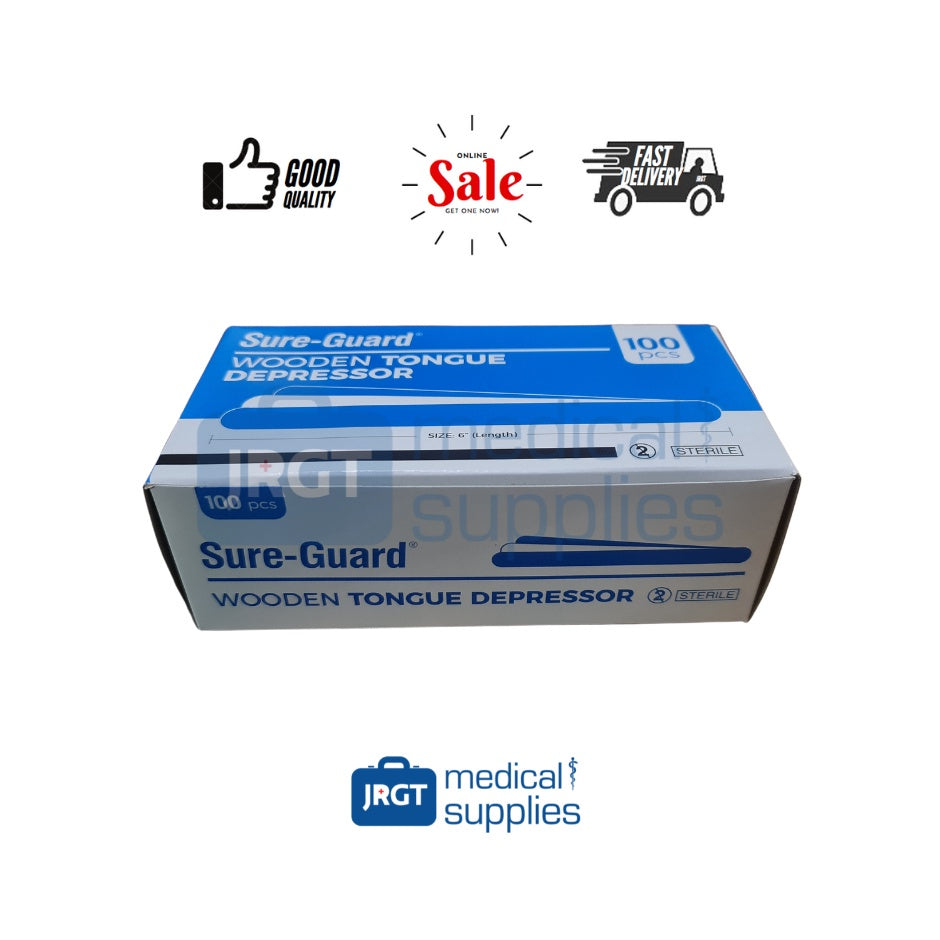 Sure Guard Sterile Wooden Tongue Depressor (1 Box - 100pcs)
