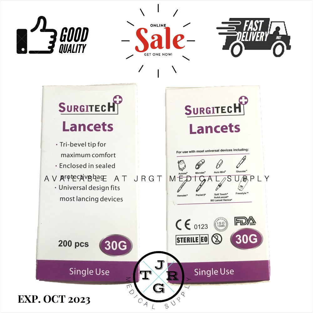 Surgitech Blood Lancets (100pcs)(G30)
