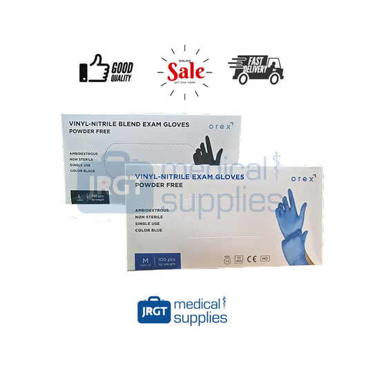 Orex Vinyl Nitrile Blend Powder Free Gloves (100pcs per box)